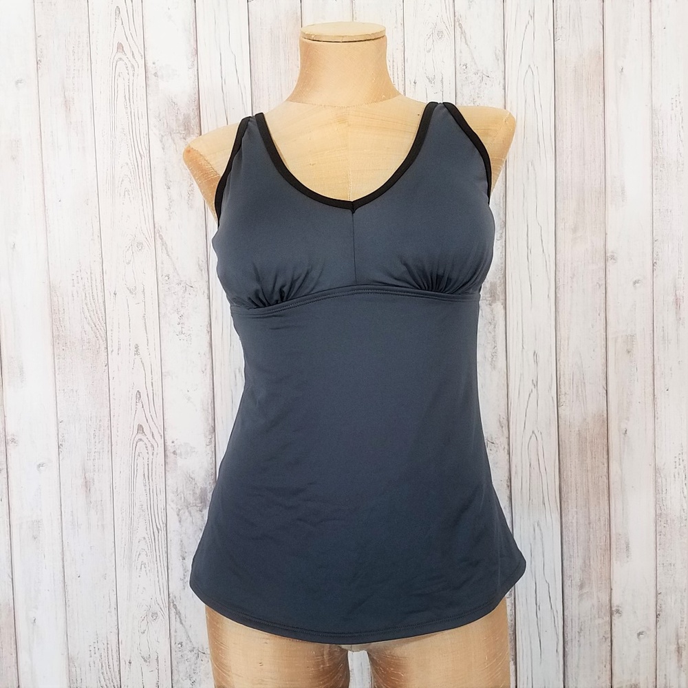 Gray Tankini Swim Top